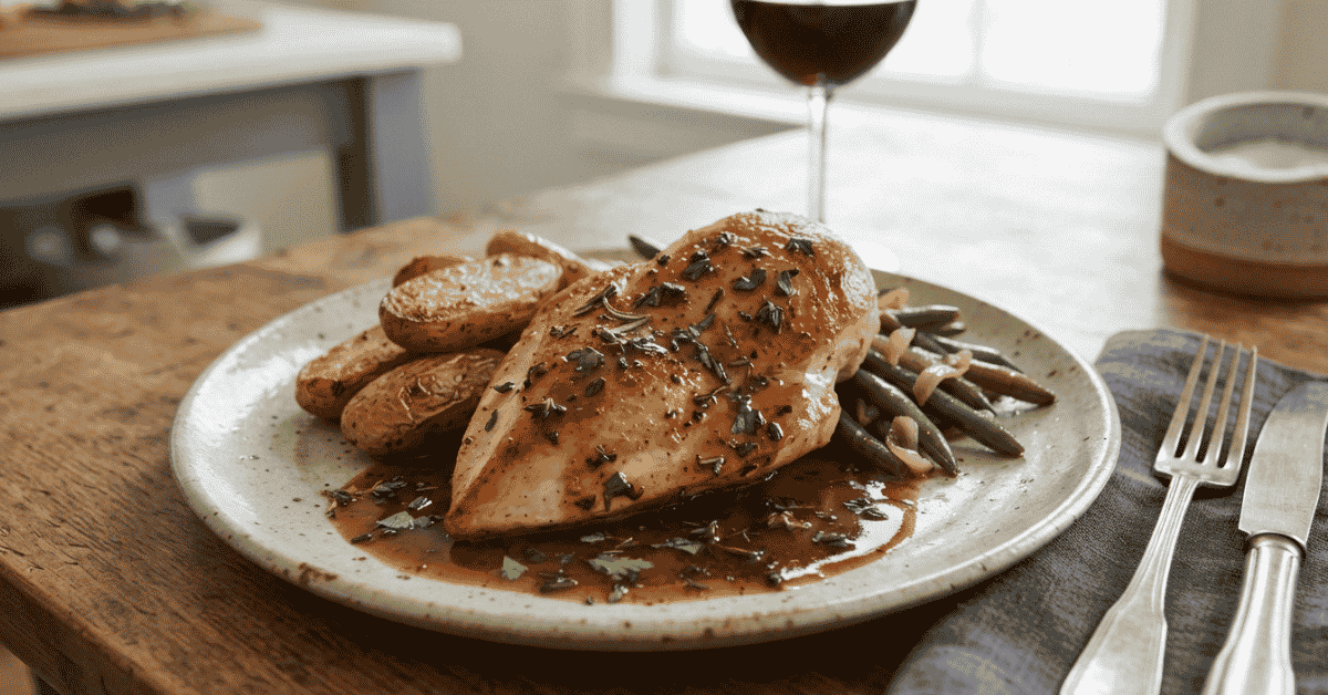 Chicken With Herb Demi Glace